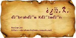 Ábrahám Kálmán névjegykártya
