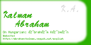 kalman abraham business card